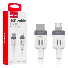 AMIO 03910 — Kabel do ładowania USB-C - IPHONE LIGHTNING FullLINK 20W 100cm AMIO-03910