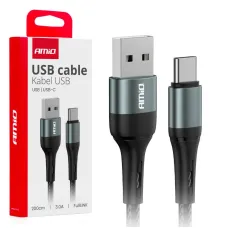 AMIO 03912 — Kabel do ładowania USB-A - USB-C 3A 200cm FullLINK AMIO-03912
