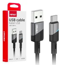 AMIO 03924 — Kabel do ładowania USB-A - USB-C 3A 200cm FullLINK AMIO-03924