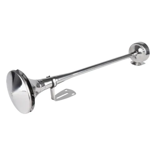 Klakson fanfara pneumatyczna sygnał dźwiękowy chrom 620mm niski ton AMIO-04078