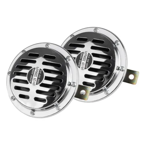 Klakson sygnał dźwiękowy chrom 125 mm 12V AMIO-04074
