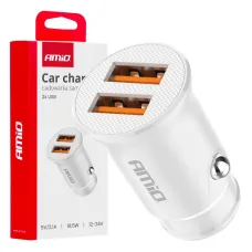 AMIO 03872 — Ładowarka samochodowa 2x USB-A 2.1A AMIO-03872