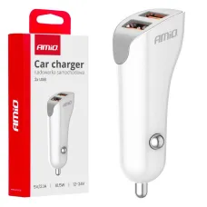 AMIO 03874 — Ładowarka samochodowa 2x USB-A 2.1A AMIO-03874
