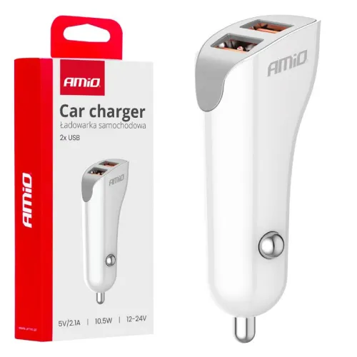 Ładowarka samochodowa 2x USB-A 2.1A AMIO-03874
