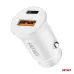 Ładowarka samochodowa USB-A + USB-C 20W AMIO-03877