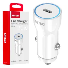 AMIO 03880 — Ładowarka samochodowa USB-C 20W AMIO-03880