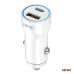 Ładowarka samochodowa USB-A+ USB-C 20W AMIO-03881