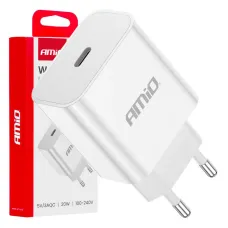 AMIO 03891 — Ładowarka sieciowa 230V 20W USB-C AMIO-03891