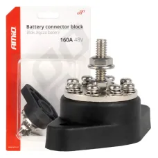 AMIO 03807 — Blok rozdzielczy złącza baterii bus bar 8-krotny max 48V 160A AMIO-03807