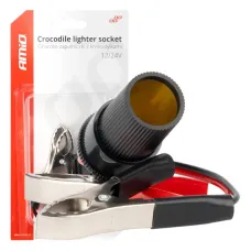 AMIO 03803 — Adapter krokodylki do gniazda zapalniczki 12V 24V 15cm AMIO-03803