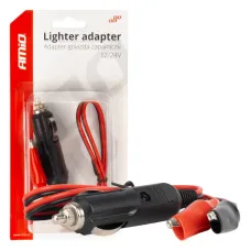 AMIO 03802 — Adapter gniazda zapalniczki z wyjściem na krokodylki 12V 24V 60cm AMIO-03802