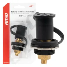 AMIO 03813 — Złącze zasilania akumulatora czarne minus z zaślepką 3/8 M10 12V 24V 48V 250A AM...