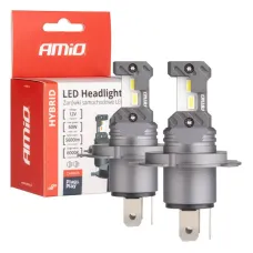 AMIO 04114 — Żarówki samochodowe LED seria HYBRID H4 H19 6000K Canbus 60W AMIO-04114
