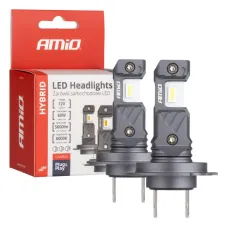 AMIO 04115 — Żarówki samochodowe LED seria HYBRID H7 H18 6000K Canbus 60W AMIO-04115