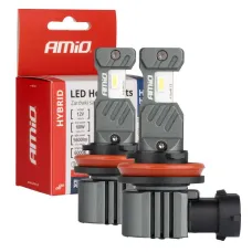 AMIO 04116 — Żarówki samochodowe LED seria HYBRID H8 H9 H11 H16 6000K Canbus 60W AMIO-04116