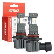 AMIO 04117 — Żarówki samochodowe LED seria HYBRID HB3 HIR1 H10 6000K Canbus 60W AMIO-04117