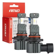 AMIO 04118 — Żarówki samochodowe LED seria HYBRID HB4 9006 6000K Canbus 60W AMIO-04118
