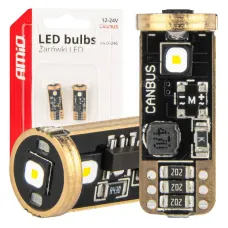 AMIO 04246 — Żarówki LED CANBUS T10 W5W 3SMD 3838 White 12V 24V AMIO-04246