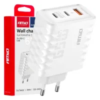 Ładowarka sieciowa Quick Charge 65W USB-A + 2x USB-C AMIO-04289