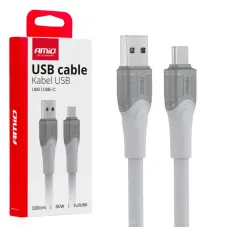 AMIO 04290 — Kabel do ładowania USB-A USB-C 60W 200cm FullLINK transmisja danych AMIO-04290