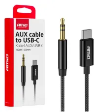 AMIO 04294 — Kabel audio USB-C na AUX Mini Jack 3.5mm 1m AMIO-04294