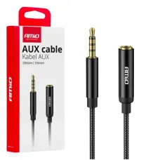 AMIO 04296 — Kabel audio przedłużacz AUX Mini Jack 3.5mm 2m AMIO-04296