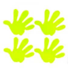 AMIO 03942 — Naklejki fluorescencyjne odblaskowe ostrzegawcze dla dzieci łapki AMIO-03942