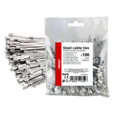 AMIO 04319 — Opaski zaciskowe metalowe ze stali nierdzewnej 4.6x100mm 100 szt. AMIO-04319