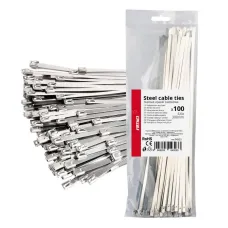 AMIO 04323 — Opaski zaciskowe metalowe ze stali nierdzewnej 4.6x300mm 100 szt. AMIO-04323