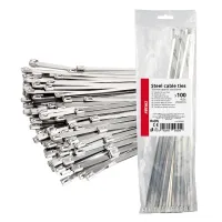 Opaski zaciskowe metalowe ze stali nierdzewnej 4.6x350mm 100 szt. AMIO-04324