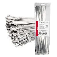 Opaski zaciskowe metalowe ze stali nierdzewnej 7.9x400mm 100 szt. AMIO-04326