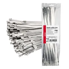 AMIO 04326 — Opaski zaciskowe metalowe ze stali nierdzewnej 7.9x400mm 100 szt. AMIO-04326