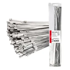 AMIO 04327 — Opaski zaciskowe metalowe ze stali nierdzewnej 7.9x600mm 100 szt. AMIO-04327