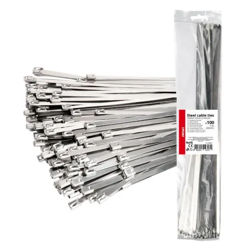 Opaski zaciskowe metalowe ze stali nierdzewnej 7.9x600mm 100 szt. AMIO-04327