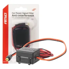AMIO 04101 — Samochodowy filtr przeciwzakłóceniowy z przetwornikiem DC-DC 12/24V-12V i wtyczk...