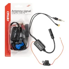 AMIO 04134 — Wzmacniacz antenowy sygnału radiowego 12V DAB FM AMIO-04134