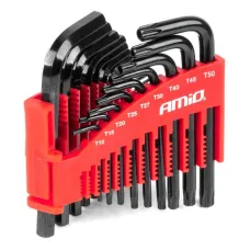 AMIO 04297 — Klucze IMBUS HEX TORX CRV imbusy zestaw czarne 22 szt. AMIO-04297