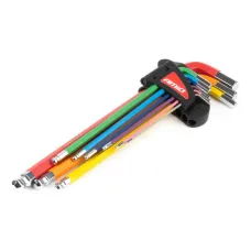 AMIO 04299 — Klucze imbusowe HEX z kulką extra długie imbusy zestaw 9 szt. AMIO-04299