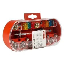 AMIO 03960 — Zestaw zasobnik komplet żarówek zapasowych bezpieczniki 30 szt. H7 + H1 AMIO-039...