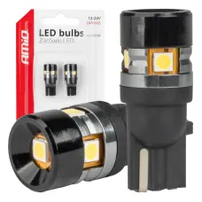 AMIO 04239 — Żarówki LED CANBUS T10 W5W 5SMD 3030 White 12V 24V AMIO-04239