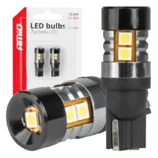 AMIO 04241 — Żarówki LED CANBUS T10 W5W 9 SMD 3030 White 12V 24V AMIO-04241