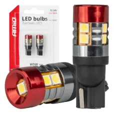 AMIO 04242 — Żarówki LED CANBUS T10 W5W 9 SMD 3030 White 12V 24V AMIO-04242
