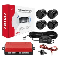AMIO 01576 — Zestaw czujników parkowania cofania Buzzer 4 sensory czarne 