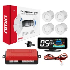 AMIO 03188 — Czujniki parkowania cofania białe LED 3D AMIO-03188