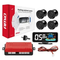 Czujniki parkowania cofania czarne LED 3D AMIO-03185