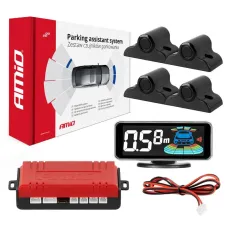 AMIO 03189 — Czujniki parkowania cofania czarne LED 3D TRUCK BUS AMIO-03189