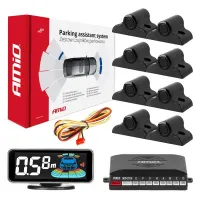 Czujniki parkowania cofania czarne przód tył LED 3D TRUCK BUS AMIO-03195