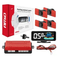 Czujniki parkowania cofania czarnw wewnętrzne LED 3D AMIO-03190