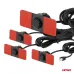 Czujniki parkowania cofania czarnw wewnętrzne LED 3D AMIO-03190