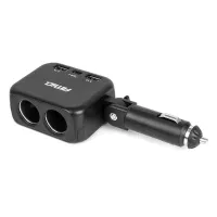 Rozdzielacz gniazda zapalniczki z ładowarką 2x USB-A 1x USB-C 12V 24V 100W 180° AMIO-04357